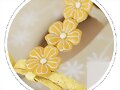 Sandalias planas tira central, en amarillo (detall