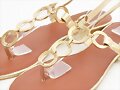 Sandalias planas con aros, en dorado