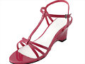 Sandalias cu&ntilde;a de tiras, en rojo burdeos (frontal-