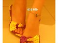 Sandalias tac&oacute;n motivos africanos (frontal)