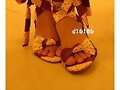 Sandalias tac&oacute;n motivos africanos (frontal)&ccedil;