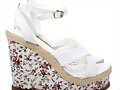 Sandalias cu&ntilde;a c/plataforma, en X, en blanco (lat.