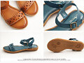 Sandalias planas Apple Nana, en marr&oacute;n y azul (det