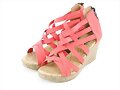 Sandalias cu&ntilde;a 4X Muchacha, en rojo (det. front.)
