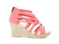 Sandalias cu&ntilde;a 4X Muchacha, en rojo (det. lat.)