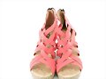 Sandalias cu&ntilde;a 4X Muchacha, en rojo (det. front.
