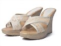 Sandalias cu&ntilde;a en X, en blanco (det.)