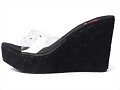Sandalias cu&ntilde;a visera transparente, en negro (lat.