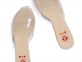 Sandalias cu&ntilde;a visera transparente, en beige