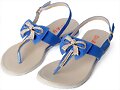 Sandalias de dedo con lacito, en azul