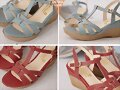 Sandalias cu&ntilde;a, en azul y en marr&oacute;n (detalles)