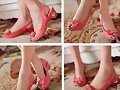 Sandalias cl&aacute;sicas de lacito, en rosa