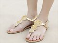 Sandalias playa en oro (frontal)