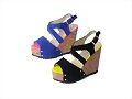 Sandalias cu&ntilde;a en azul y en negro