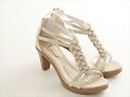 Sandalias entrelazadas tac&oacute;n, en blanco