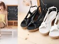 Sandalias cu&ntilde;a cruzadas, en blanco y en negro