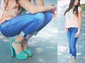 Sandalias tac&oacute;n en verde