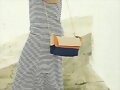 Sandalias planas de doble tira, en beige