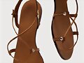 Sandalias planas centuri&oacute;n de tiras en marr&oacute;n