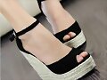 Sandalias cu&ntilde;a en negro