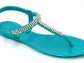Sandalias planas de dedo en azul