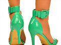 Sandalias tac&oacute;n con cintur&oacute;n, en verde
