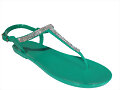 Sandalias planas de dedo en verde