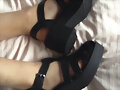 Sandalias tira ancha en negro