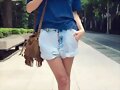 Sandalias tac&oacute;n de doble tira ancha en azul
