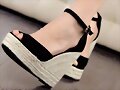Sandalias cu&ntilde;a en negro