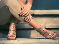 Sandalias en bege en doble H