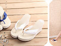 Sandalias de cu&ntilde;a azul y blanco