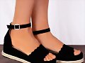 Sandalias 2 tiras en negro