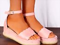 Sandalias 2 tiras en rosa