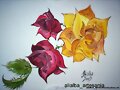 las rosas pintadas en  tela 2