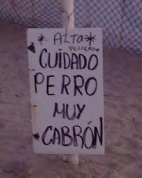 Cuidado con el perro