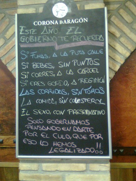 Menu a la carta de un maño