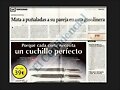 Anuncio de cuchillos y noticia de un suceso