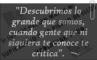 Así es, la critica