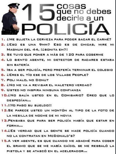 No decir a un policia
