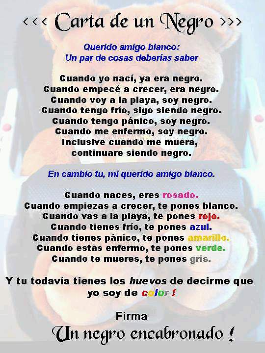 Carta de un negro