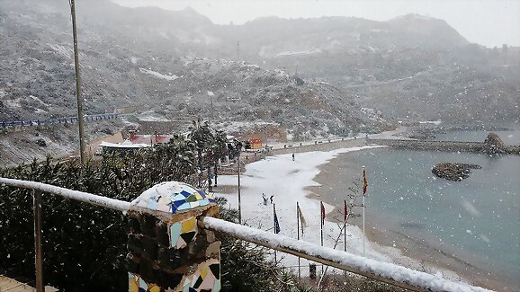 Nieva en Cartagena.