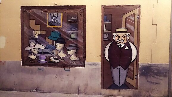 Arte urbano en calle cuatro santos