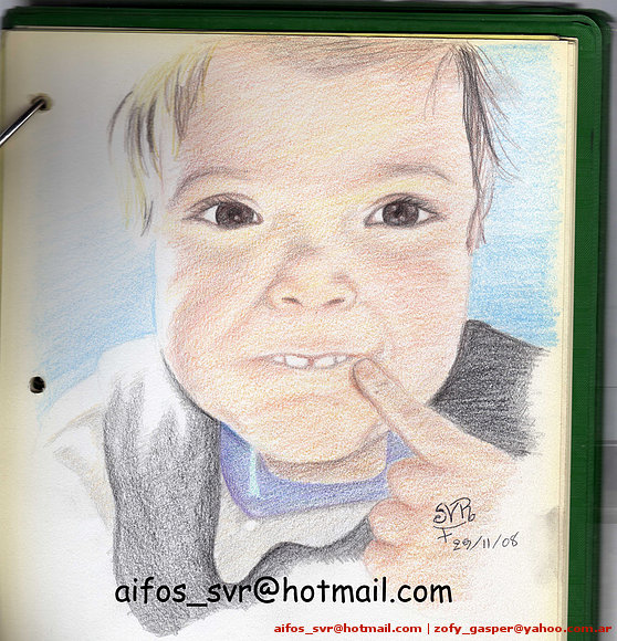 Retrato a color en hoja canson Nº 3
