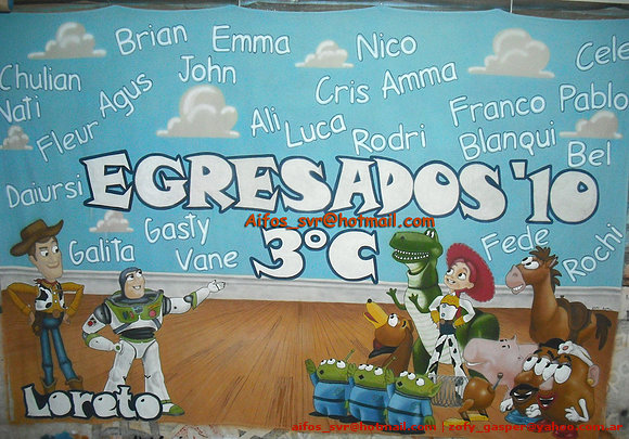 Bandera de egresados Toy story