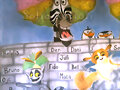 Bandera de egresados de Marty y el Rey Julien XIII