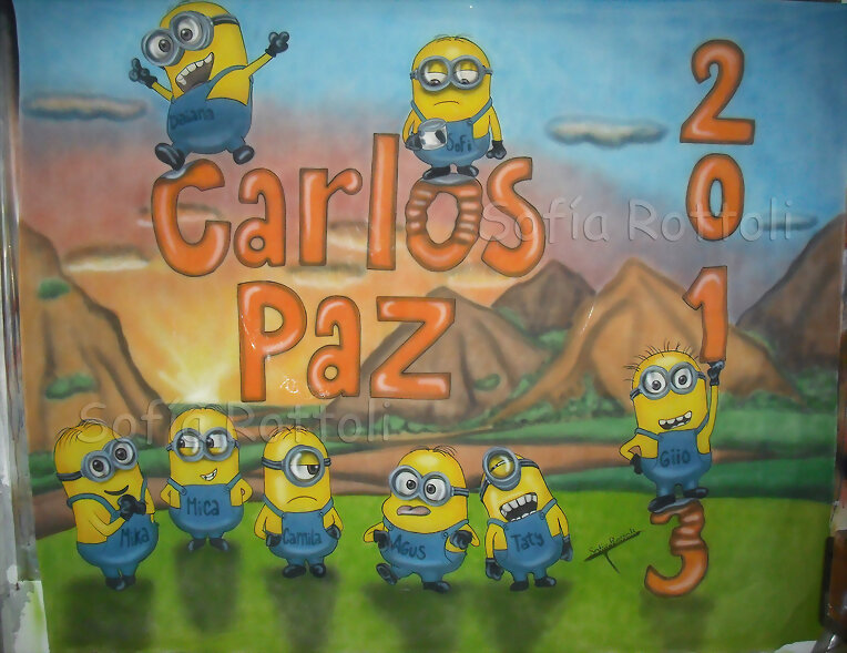 Bandera de egresados Minions