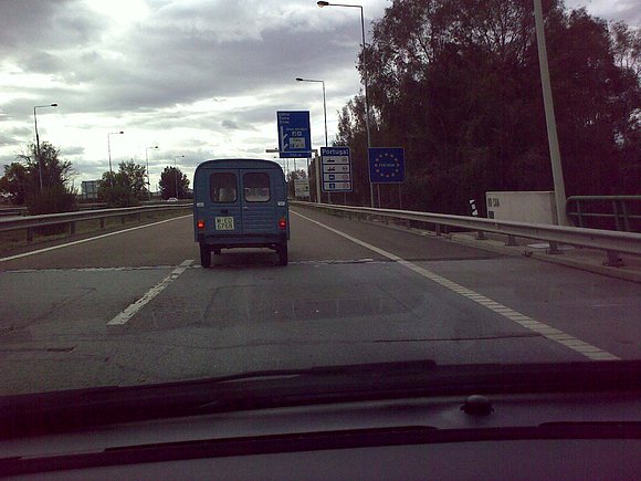 Mi dyane6 cruzando la frontera con Portugal.