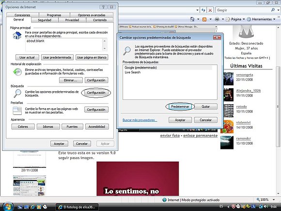Cambiar el buscador predeterminado