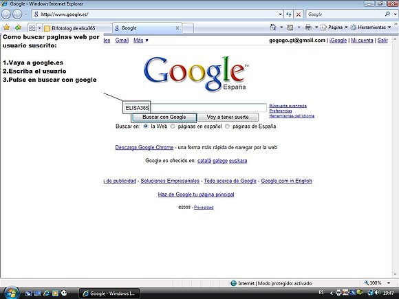 Buscar paginas por usuario